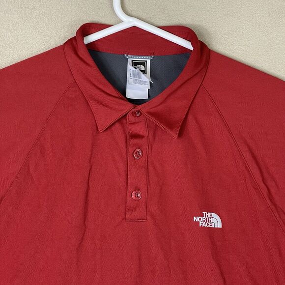 The North Face Polo Shirt Mens Red Extra Large Vapor Wick Large Outdoor‎ Adult - Picture 2 of 11